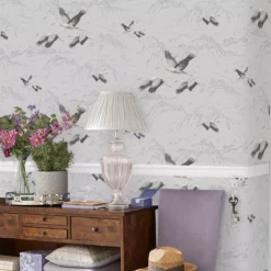 Laura Ashley Animalia Bird Silver Effect Smooth Wallpaper -Laura Ashley laura ashley animalia bird silver effect smooth wallpaper5011583468267 21i bq