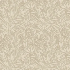 Laura Ashley Barley Neutral Leaf Smooth Wallpaper