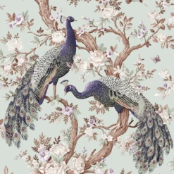 Laura Ashley Belvedere Duck Egg Peacock Smooth Wallpaper