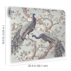 Laura Ashley Belvedere Duck Egg Peacock Smooth Wallpaper -Laura Ashley laura ashley belvedere duck egg peacock smooth wallpaper5011583468380 02t bq