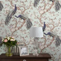 Laura Ashley Belvedere Duck Egg Peacock Smooth Wallpaper -Laura Ashley laura ashley belvedere duck egg peacock smooth wallpaper5011583468380 20i bq