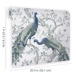 Laura Ashley Belvedere Midnight Peacock Smooth Wallpaper -Laura Ashley laura ashley belvedere midnight peacock smooth wallpaper5011583468359 02t bq