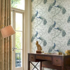 Laura Ashley Belvedere Midnight Peacock Smooth Wallpaper -Laura Ashley laura ashley belvedere midnight peacock smooth wallpaper5011583468359 20i bq