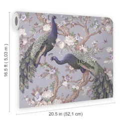 Laura Ashley Belvedere Purple Animal Smooth Wallpaper -Laura Ashley laura ashley belvedere purple animal smooth wallpaper5011583492651 02t bq