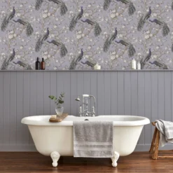 Laura Ashley Belvedere Purple Animal Smooth Wallpaper -Laura Ashley laura ashley belvedere purple animal smooth wallpaper5011583492651 20i bq