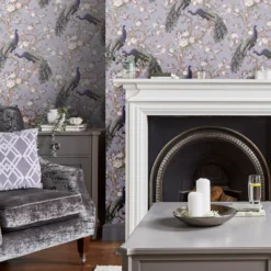 Laura Ashley Belvedere Purple Animal Smooth Wallpaper -Laura Ashley laura ashley belvedere purple animal smooth wallpaper5011583492651 21i bq