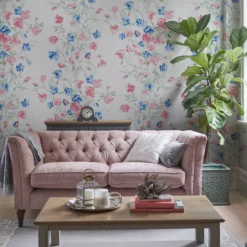 Laura Ashley Charlotte Coral Pink Floral Smooth Wallpaper -Laura Ashley laura ashley charlotte coral pink floral smooth wallpaper5011583492897 20i bq