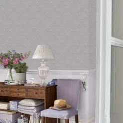 Laura Ashley Coralie Sugared Grey Motif Smooth Wallpaper -Laura Ashley laura ashley coralie sugared grey motif smooth wallpaper5011583524086 20i bq