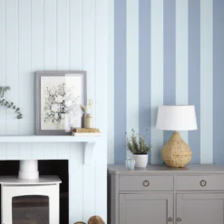 Laura Ashley Core Plains Blue Stripe Smooth Wallpaper -Laura Ashley laura ashley core plains blue stripe smooth wallpaper5011583492620 20i bq