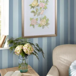 Laura Ashley Core Plains Blue Stripe Smooth Wallpaper -Laura Ashley laura ashley core plains blue stripe smooth wallpaper5011583492620 21i bq