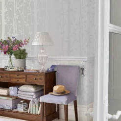 Laura Ashley Cottonwood Pearlescent White Trail Smooth Wallpaper -Laura Ashley laura ashley cottonwood pearlescent white trail smooth wallpaper5011583466676 21i bq