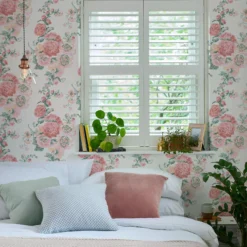 Laura Ashley Country Charm Pink Floral Smooth Wallpaper -Laura Ashley laura ashley country charm pink floral smooth wallpaper5011583524178 21i bq