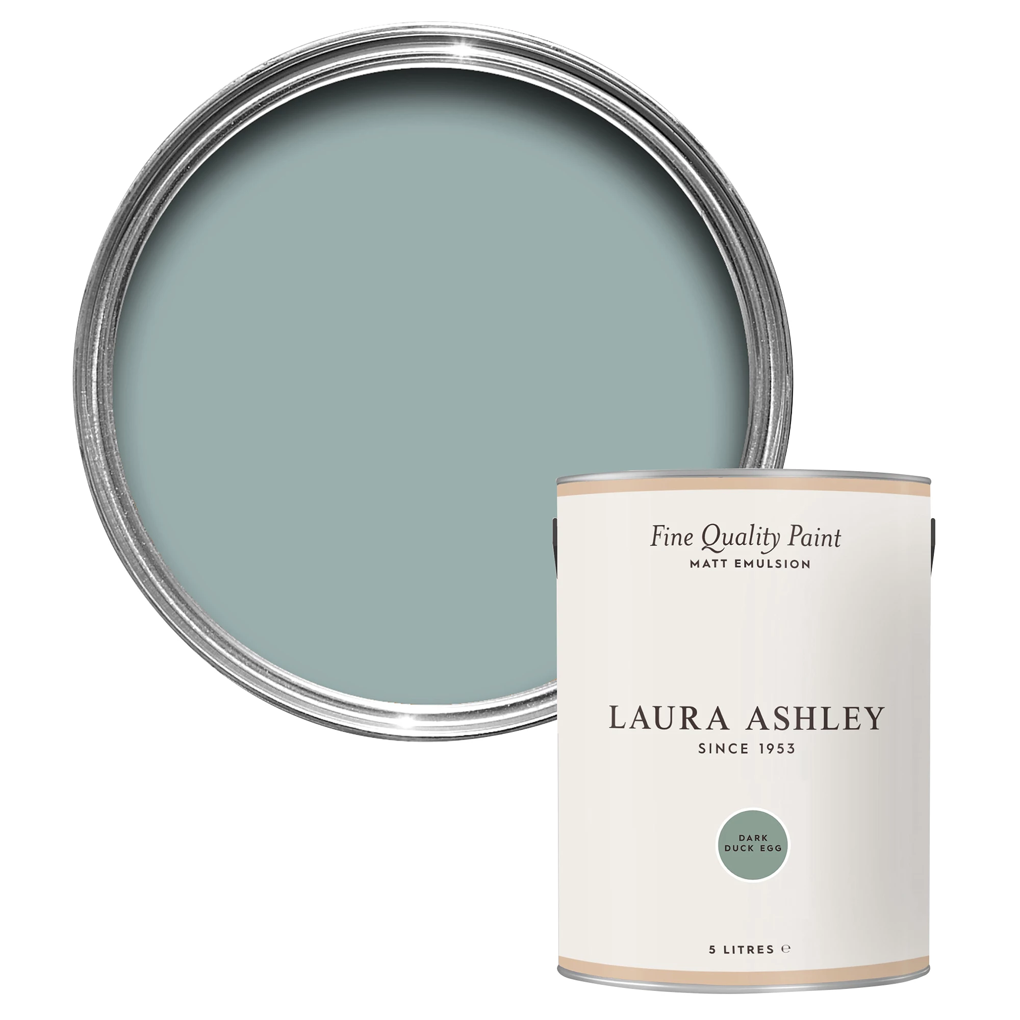 Laura Ashley Dark Duck Egg Matt Emulsion Paint, 5L 3 Laura Ashley Dark Duck Egg Matt Emulsion Paint, 5L