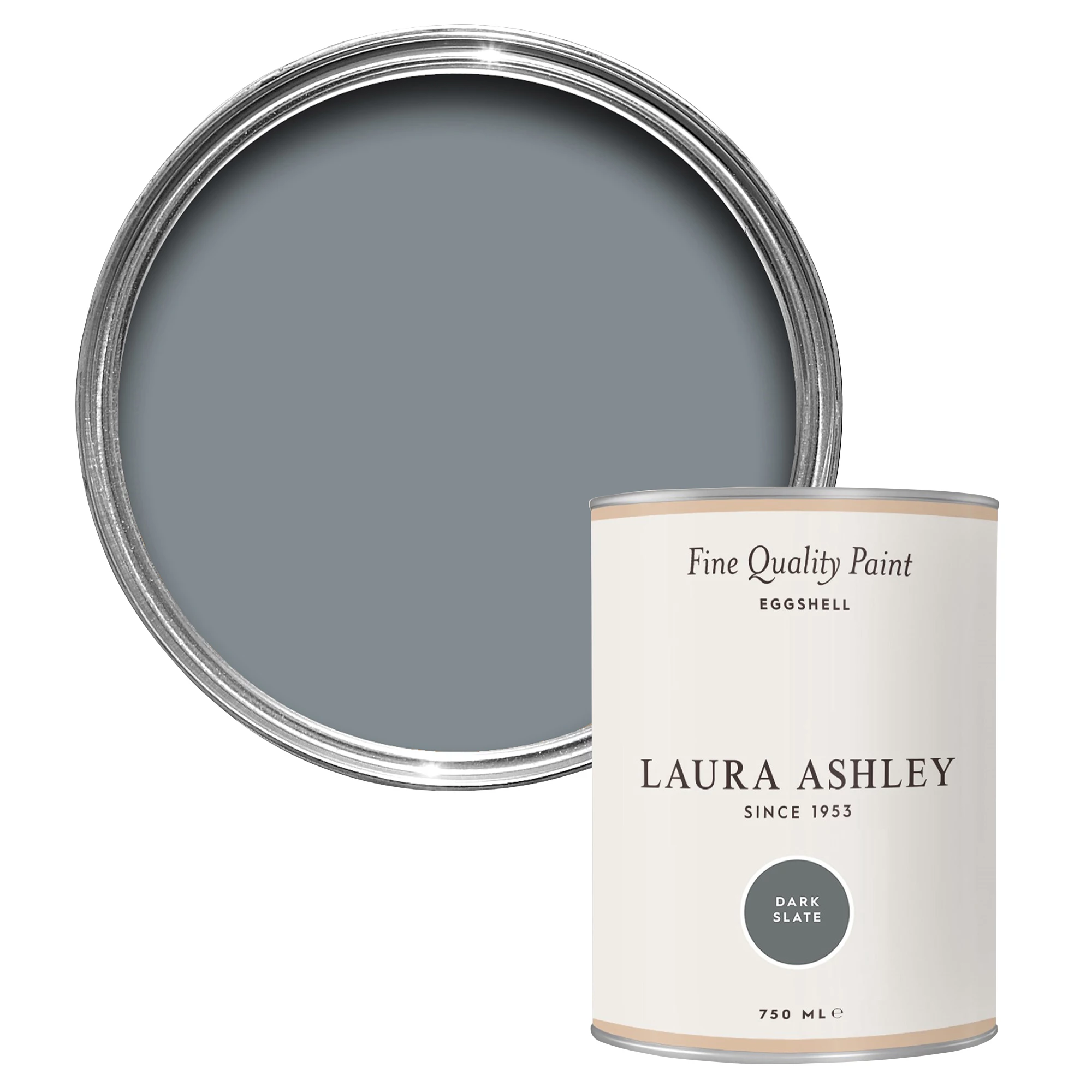 Laura Ashley Dark Slate Eggshell Emulsion Paint, 750ml 2 Laura Ashley Dark Slate Eggshell Emulsion Paint, 750ml