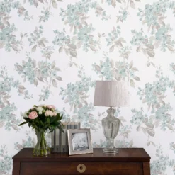 Laura Ashley Duck Egg Apple Blossom Smooth Wallpaper -Laura Ashley laura ashley duck egg apple blossom smooth wallpaper5011583467451 20i bq