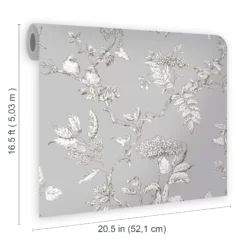 Laura Ashley Elderwood Steel Floral Smooth Wallpaper -Laura Ashley laura ashley elderwood steel floral smooth wallpaper5011583466850 02t bq