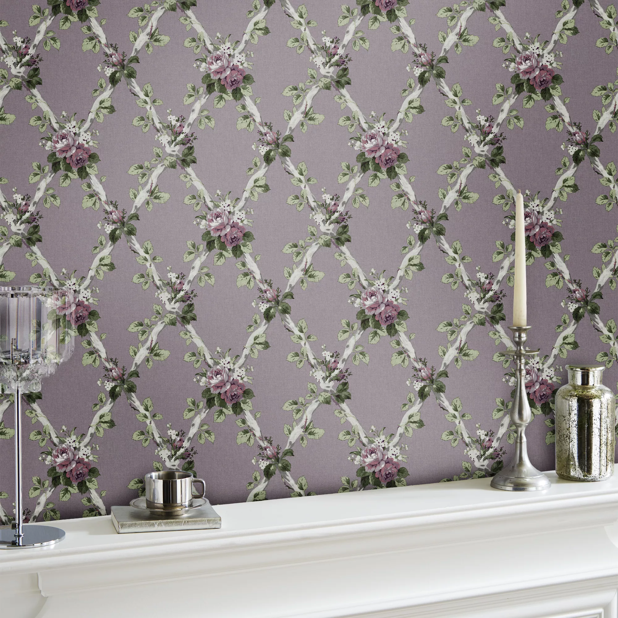 Laura Ashley Elwyn Grape Floral Smooth Wallpaper 6 Laura Ashley Elwyn Grape Floral Smooth Wallpaper - Image 4