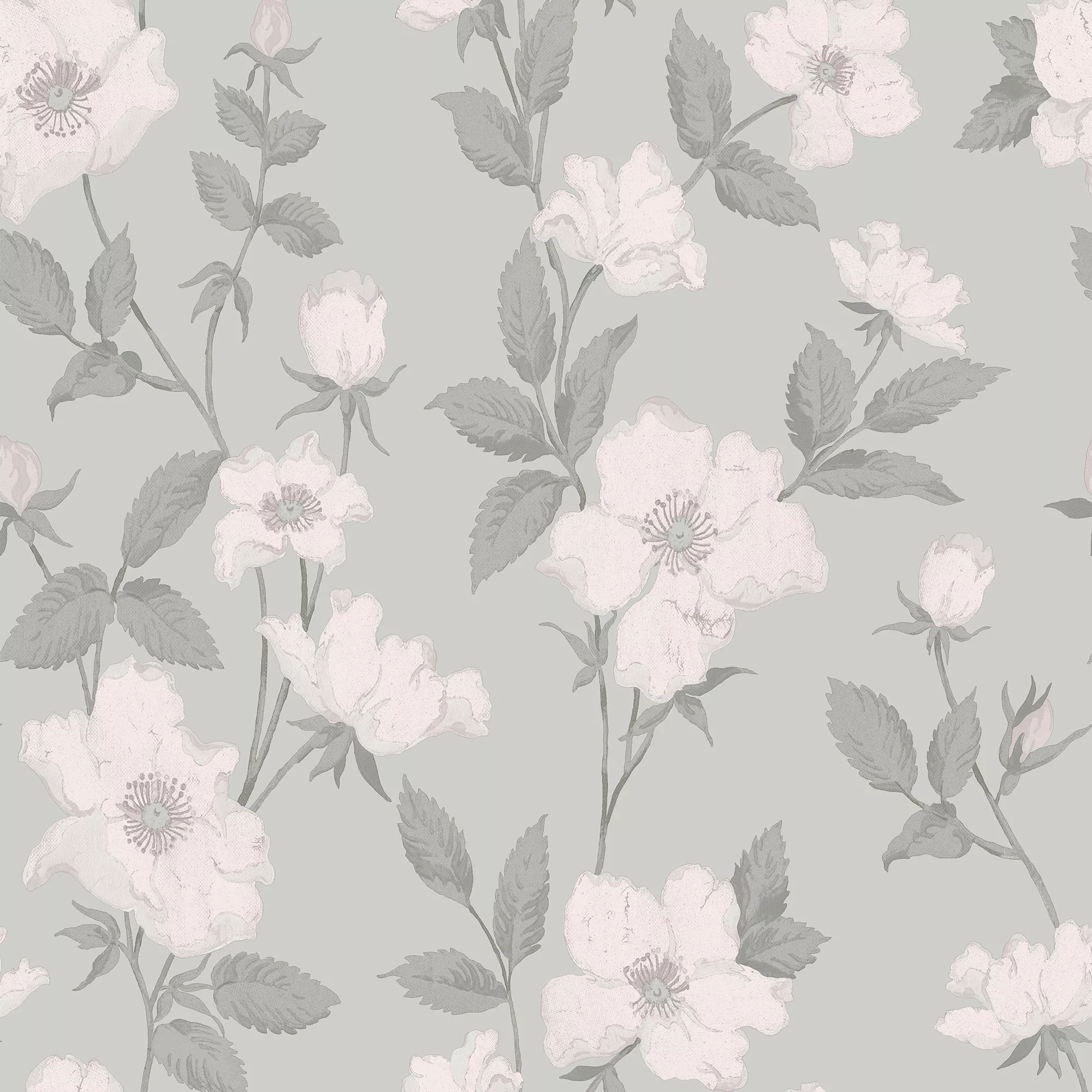 Laura Ashley Fleurir Smoke Green Floral Smooth Wallpaper 3 Laura Ashley Fleurir Smoke Green Floral Smooth Wallpaper
