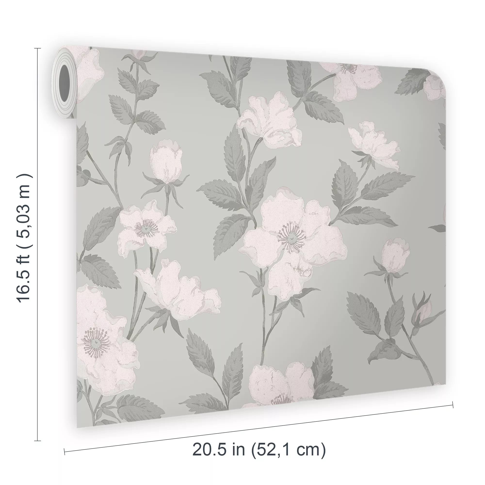 Laura Ashley Fleurir Smoke Green Floral Smooth Wallpaper 8 Laura Ashley Fleurir Smoke Green Floral Smooth Wallpaper - Image 6