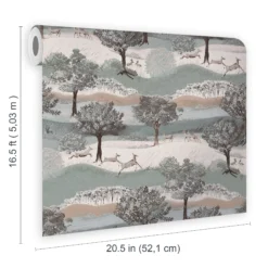 Laura Ashley Hartingdon Cream & Green Landscape Smooth Wallpaper -Laura Ashley laura ashley hartingdon cream green landscape smooth wallpaper5011583546231 02t bq