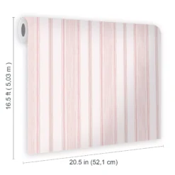 Laura Ashley Heacham Blush Stripe Smooth Wallpaper -Laura Ashley laura ashley heacham blush stripe smooth wallpaper5011583493160 02t bq