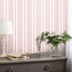 Laura Ashley Heacham Blush Stripe Smooth Wallpaper -Laura Ashley laura ashley heacham blush stripe smooth wallpaper5011583493160 21i bq