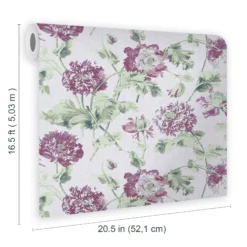 Laura Ashley Hepworth Grape Floral Smooth Wallpaper -Laura Ashley laura ashley hepworth grape floral smooth wallpaper5011583493108 02t bq