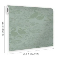 Laura Ashley Heritage Inspired Green Animal Smooth Wallpaper -Laura Ashley laura ashley heritage inspired green animal smooth wallpaper5011583523966 02t bq