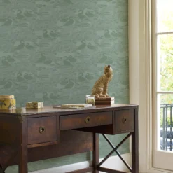Laura Ashley Heritage Inspired Green Animal Smooth Wallpaper -Laura Ashley laura ashley heritage inspired green animal smooth wallpaper5011583523966 20i bq