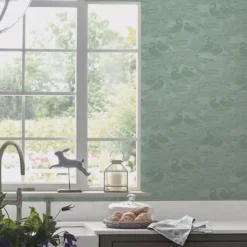 Laura Ashley Heritage Inspired Green Animal Smooth Wallpaper -Laura Ashley laura ashley heritage inspired green animal smooth wallpaper5011583523966 21i bq