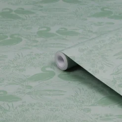 Laura Ashley Heritage Inspired Green Animal Smooth Wallpaper