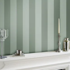 Laura Ashley Heritage Inspired Green Stripe Smooth Wallpaper -Laura Ashley laura ashley heritage inspired green stripe smooth wallpaper5011583524147 20i bq