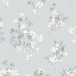 Laura Ashley Igerna Blue, Purple & Green Floral Smooth Wallpaper -Laura Ashley laura ashley igerna blue purple green floral smooth wallpaper5011583546200 02c bq
