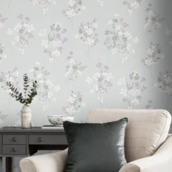 Laura Ashley Igerna Blue, Purple & Green Floral Smooth Wallpaper -Laura Ashley laura ashley igerna blue purple green floral smooth wallpaper5011583546200 21i bq