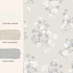 Laura Ashley Igerna Cream, Grey & White Floral Smooth Wallpaper -Laura Ashley laura ashley igerna cream grey white floral smooth wallpaper5011583546170 03t bq