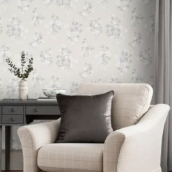 Laura Ashley Igerna Cream, Grey & White Floral Smooth Wallpaper -Laura Ashley laura ashley igerna cream grey white floral smooth wallpaper5011583546170 20i bq