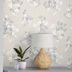 Laura Ashley Igerna Cream, Grey & White Floral Smooth Wallpaper -Laura Ashley laura ashley igerna cream grey white floral smooth wallpaper5011583546170 21i bq