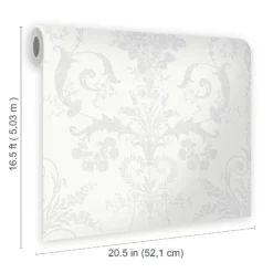 Laura Ashley Josette Damask Silver Effect Smooth Wallpaper 13 Laura Ashley Josette Damask Silver Effect Smooth Wallpaper -Laura Ashley laura ashley josette damask silver effect smooth wallpaper5011583467819 02t bq