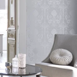 Laura Ashley Josette Damask Silver Effect Smooth Wallpaper 12 Laura Ashley Josette Damask Silver Effect Smooth Wallpaper -Laura Ashley laura ashley josette damask silver effect smooth wallpaper5011583467819 21i bq
