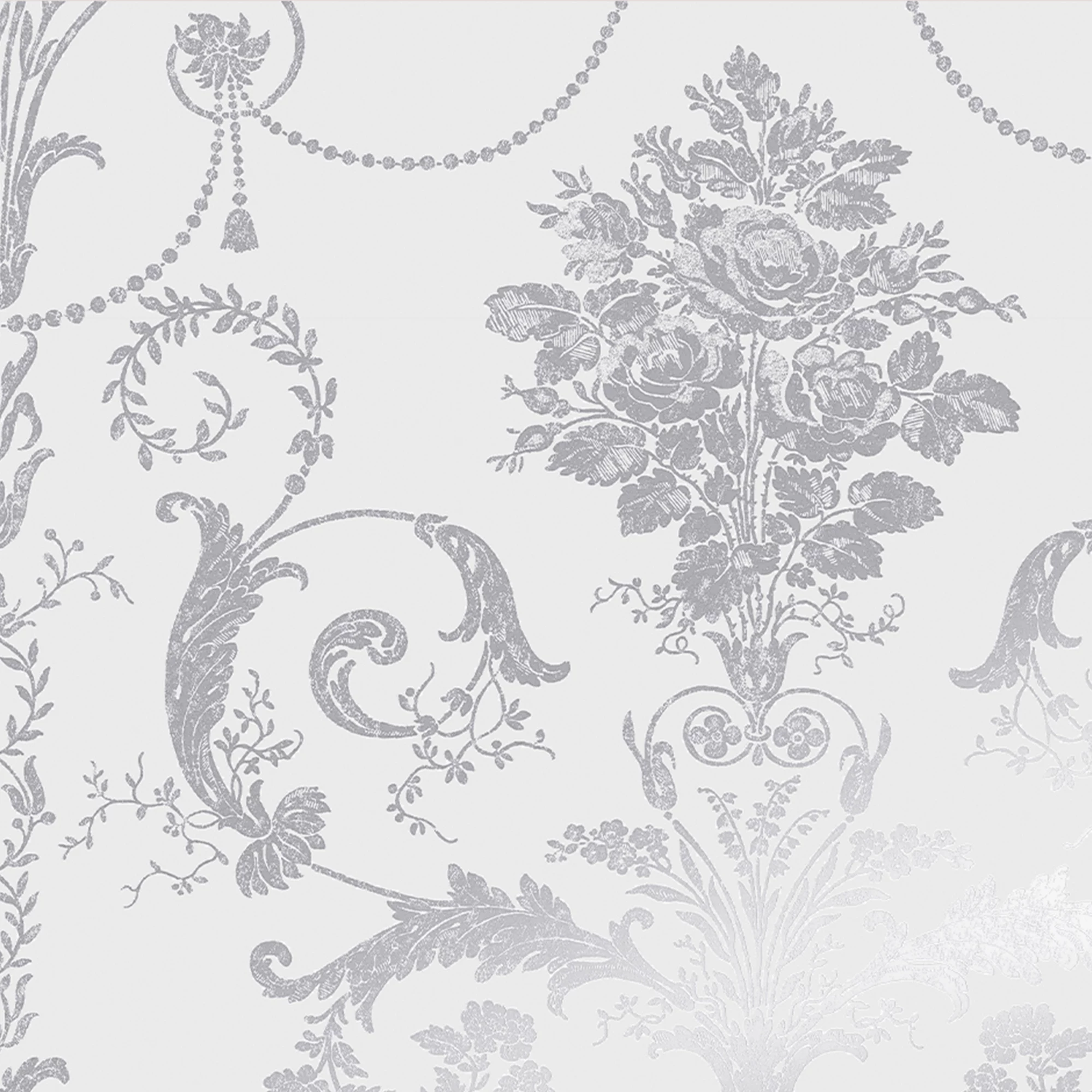 Laura Ashley Josette Damask Silver Effect Smooth Wallpaper 5 Laura Ashley Josette Damask Silver Effect Smooth Wallpaper - Image 3
