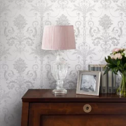 Laura Ashley Josette Dove Grey & White Damask Smooth Wallpaper -Laura Ashley laura ashley josette dove grey white damask smooth wallpaper5011583467994 21i bq