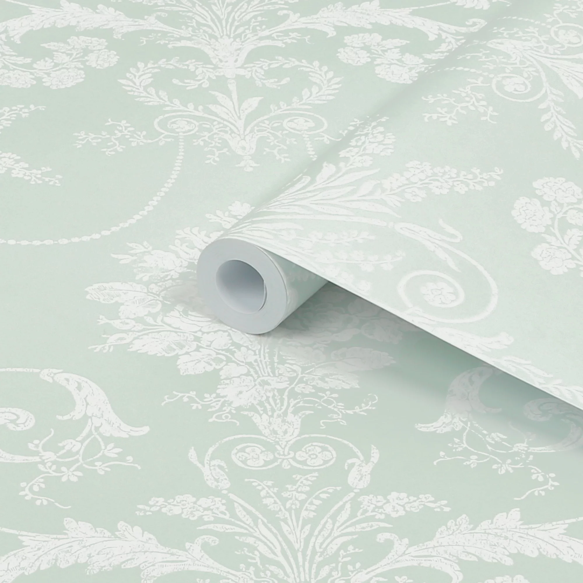 Laura Ashley Josette Duck Egg Damask Smooth Wallpaper 4 Laura Ashley Josette Duck Egg Damask Smooth Wallpaper - Image 2