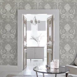 Laura Ashley Josette Steel Damask Smooth Wallpaper -Laura Ashley laura ashley josette steel damask smooth wallpaper5011583467932 20i bq