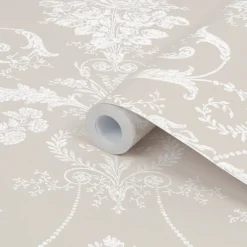 Laura Ashley Josette White & Dove Grey Damask Smooth Wallpaper -Laura Ashley laura ashley josette white dove grey damask smooth wallpaper5011583467789 02c bq