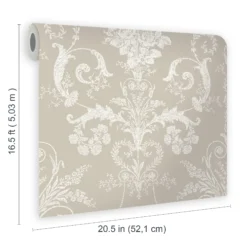 Laura Ashley Josette White & Dove Grey Damask Smooth Wallpaper -Laura Ashley laura ashley josette white dove grey damask smooth wallpaper5011583467789 02t bq