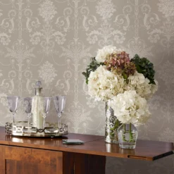 Laura Ashley Josette White & Dove Grey Damask Smooth Wallpaper -Laura Ashley laura ashley josette white dove grey damask smooth wallpaper5011583467789 21i bq