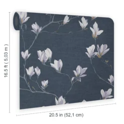 Laura Ashley Magnolia Grove Dusky Seaspray Floral Smooth Wallpaper -Laura Ashley laura ashley magnolia grove dusky seaspray floral smooth wallpaper5011583467093 02t bq