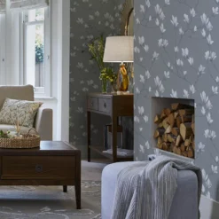 Laura Ashley Magnolia Grove Slate Floral Smooth Wallpaper -Laura Ashley laura ashley magnolia grove slate floral smooth wallpaper5011583467062 21i bq