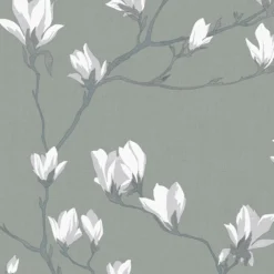 Laura Ashley Magnolia Grove Slate Floral Smooth Wallpaper -Laura Ashley laura ashley magnolia grove slate floral smooth wallpaper5011583467062 37c bq