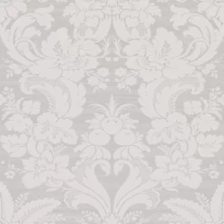 Laura Ashley Martigues Moonbeam Damask Smooth Wallpaper